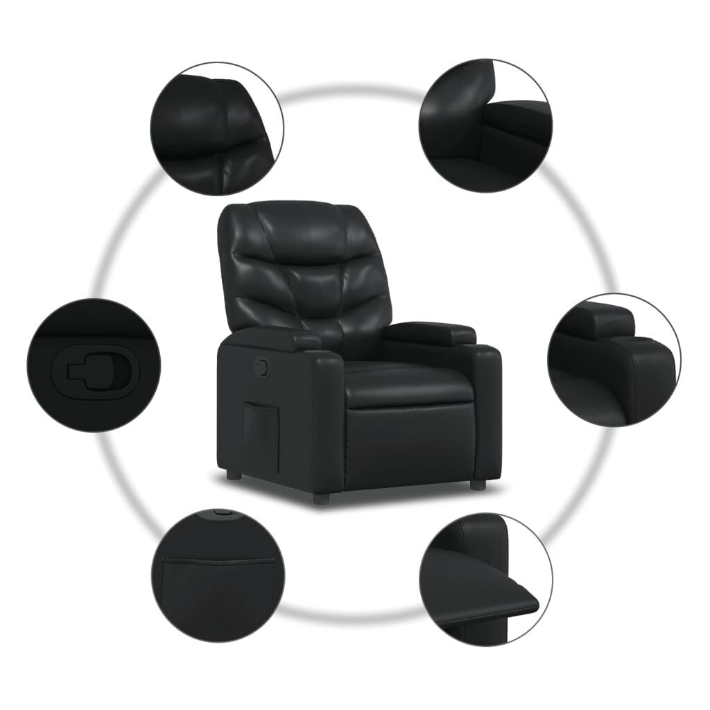 Recliner Chair Black Faux Leather Price