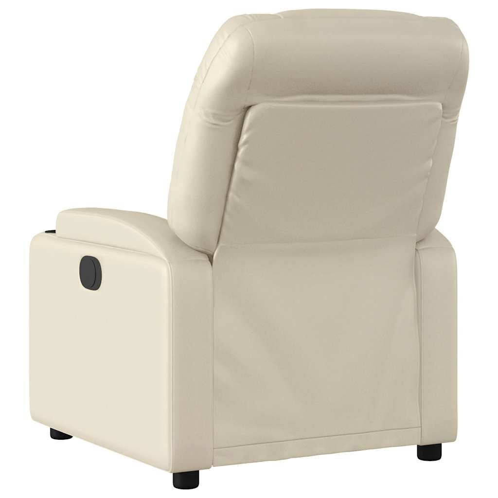Massage Recliner Chair Cream Faux Leather Price