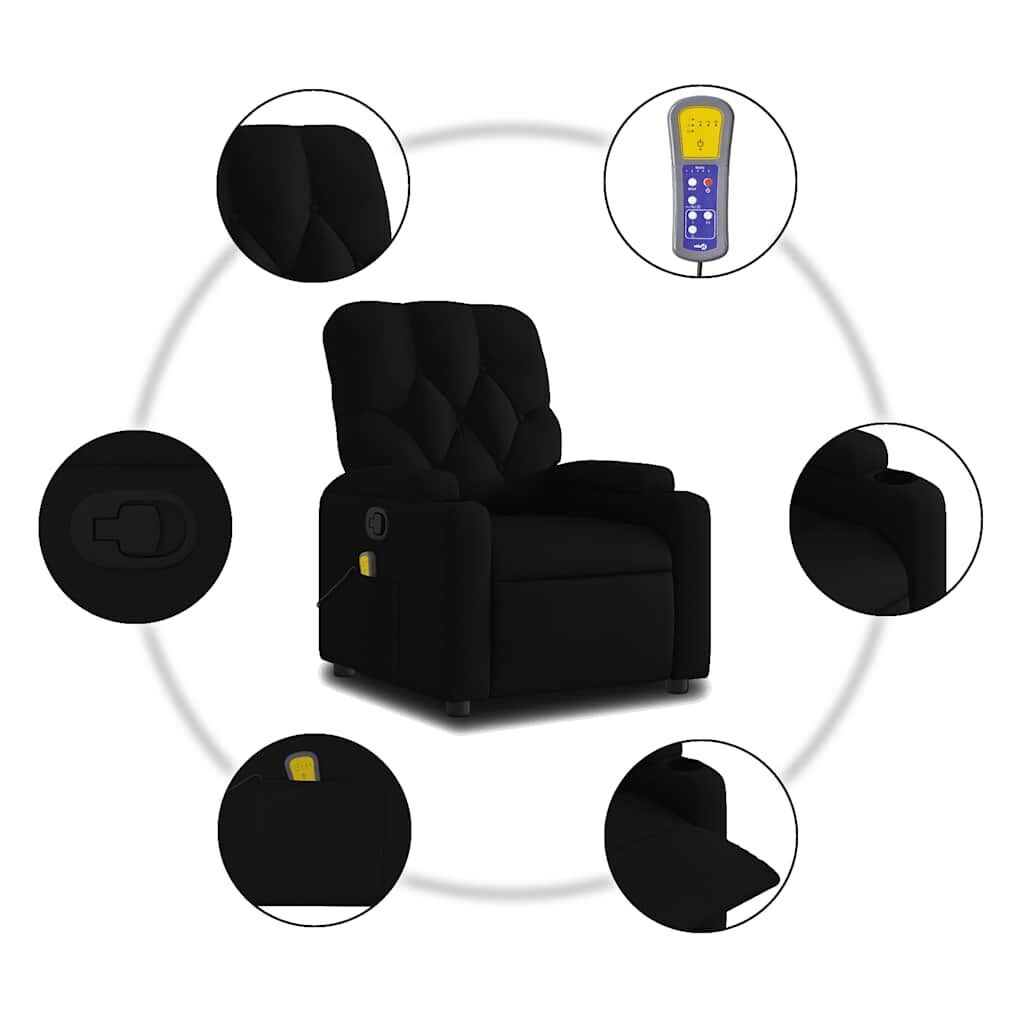 Massage Recliner Chair Black Fabric Price