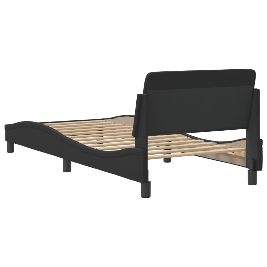 Bed Frame without Mattress Black 90x190 cm Faux Leather Price