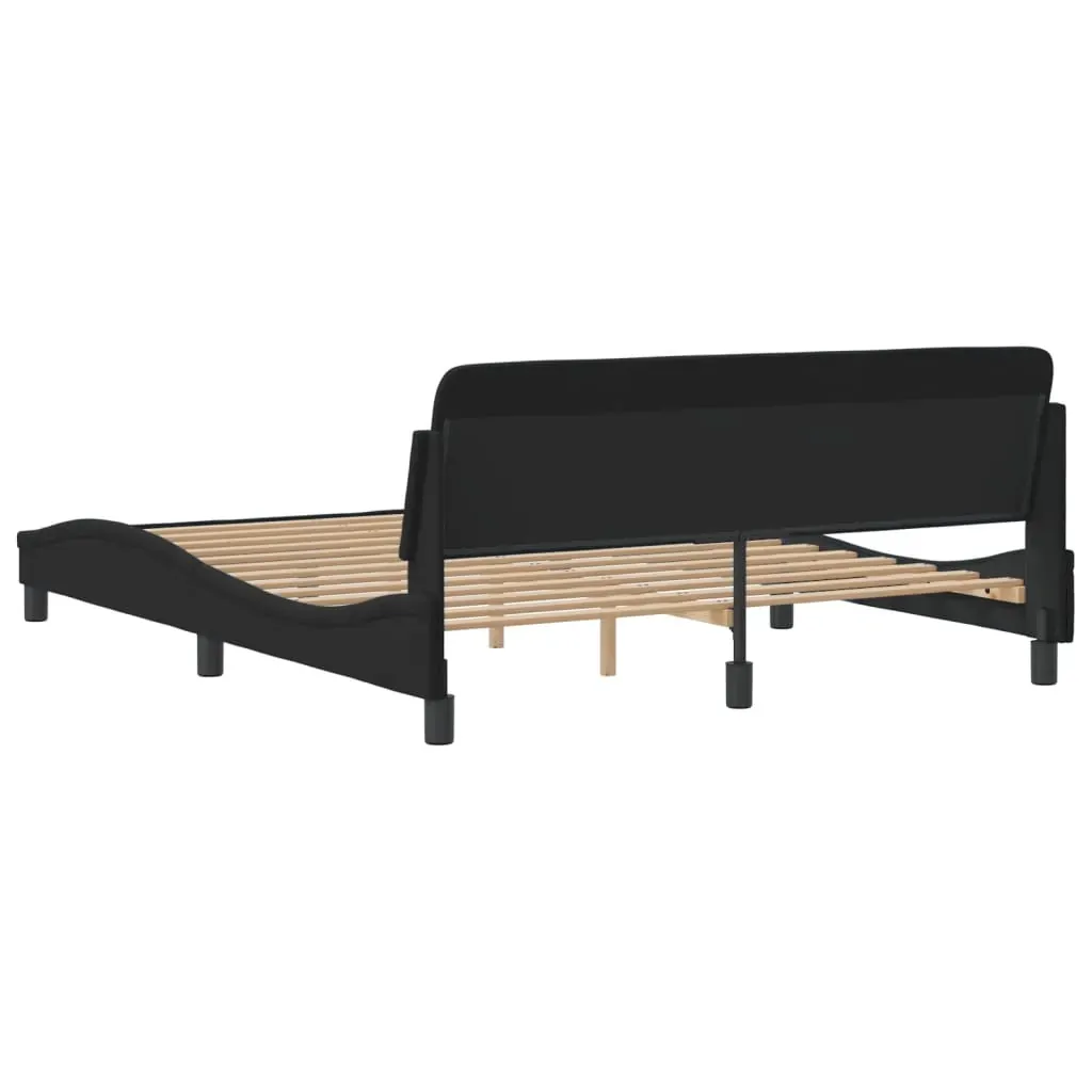 Bed Frame "Dover" Black 152x203 cm Queen Velvet Price
