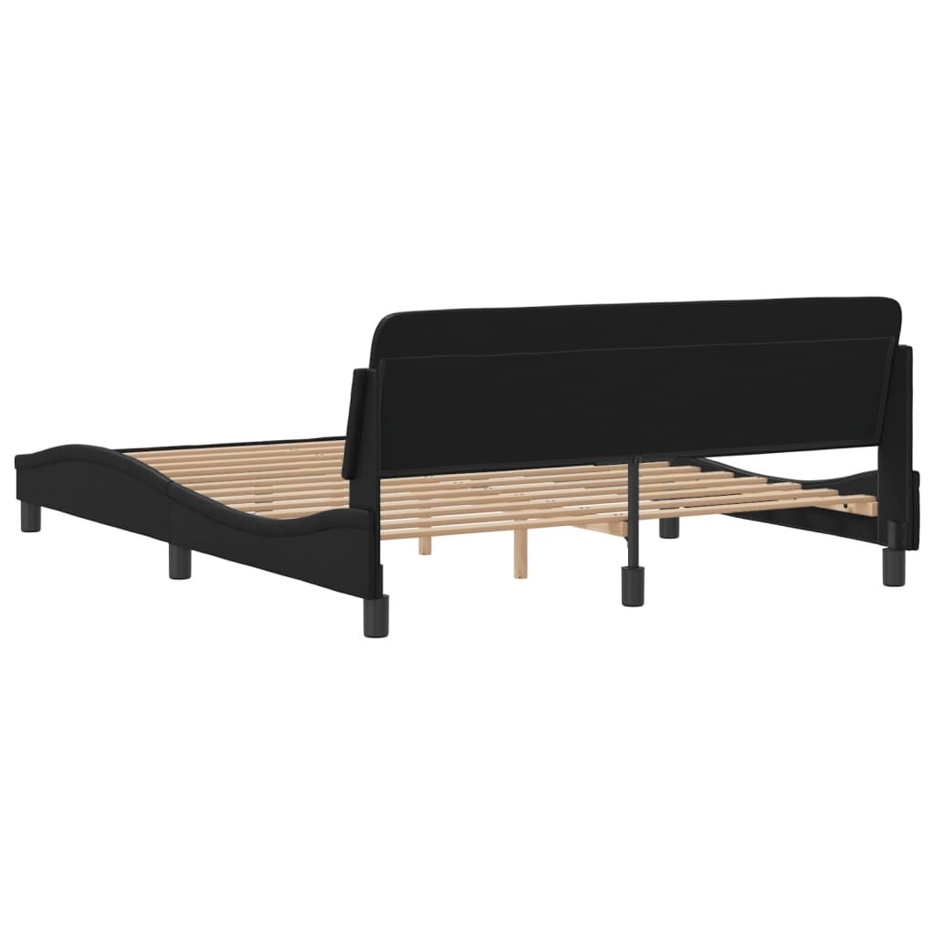 Bed Frame without Mattress Black 152x203 cm Queen Faux Leather Price