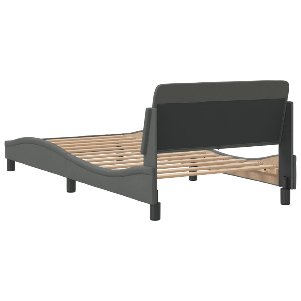 Bed Frame without Mattress Dark Grey 107x203 cm King Single Fabric Price
