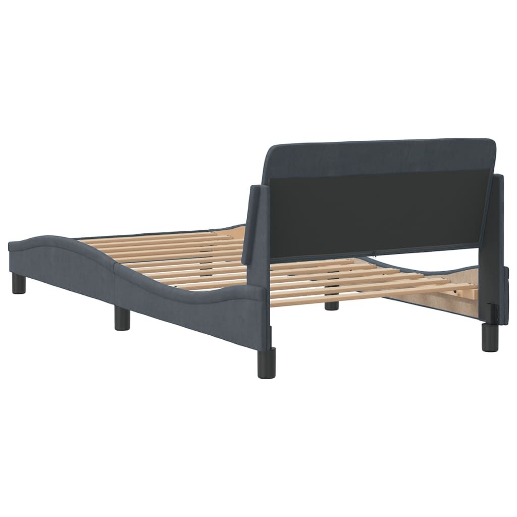 Bed Frame without Mattress Dark Grey 107x203 cm King Single Velvet Price