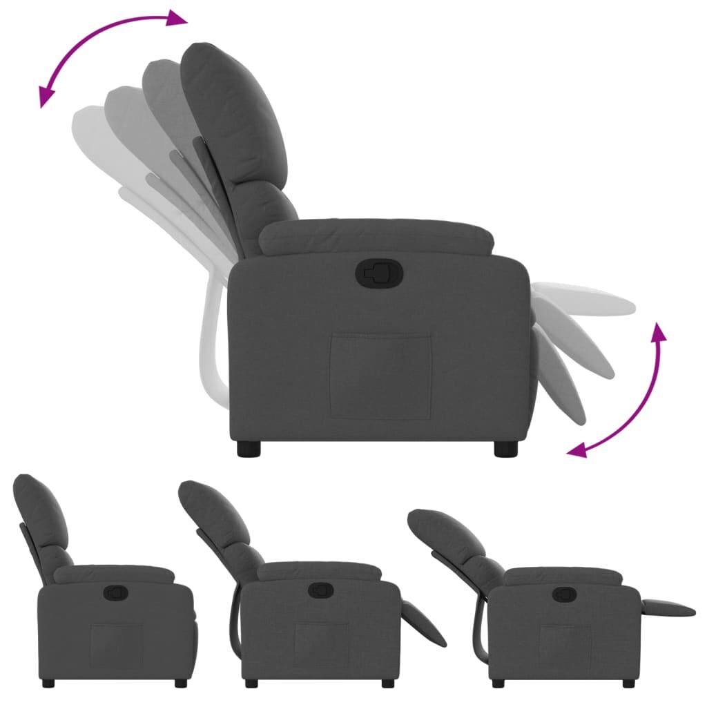 Recliner Chair Dark Grey Fabric Price