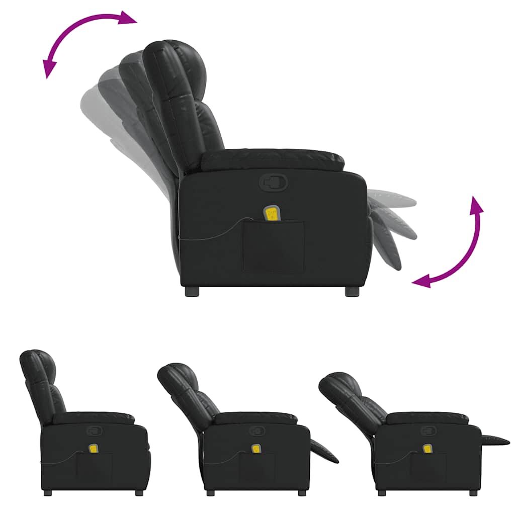 Massage Recliner Chair Black Faux Leather Price
