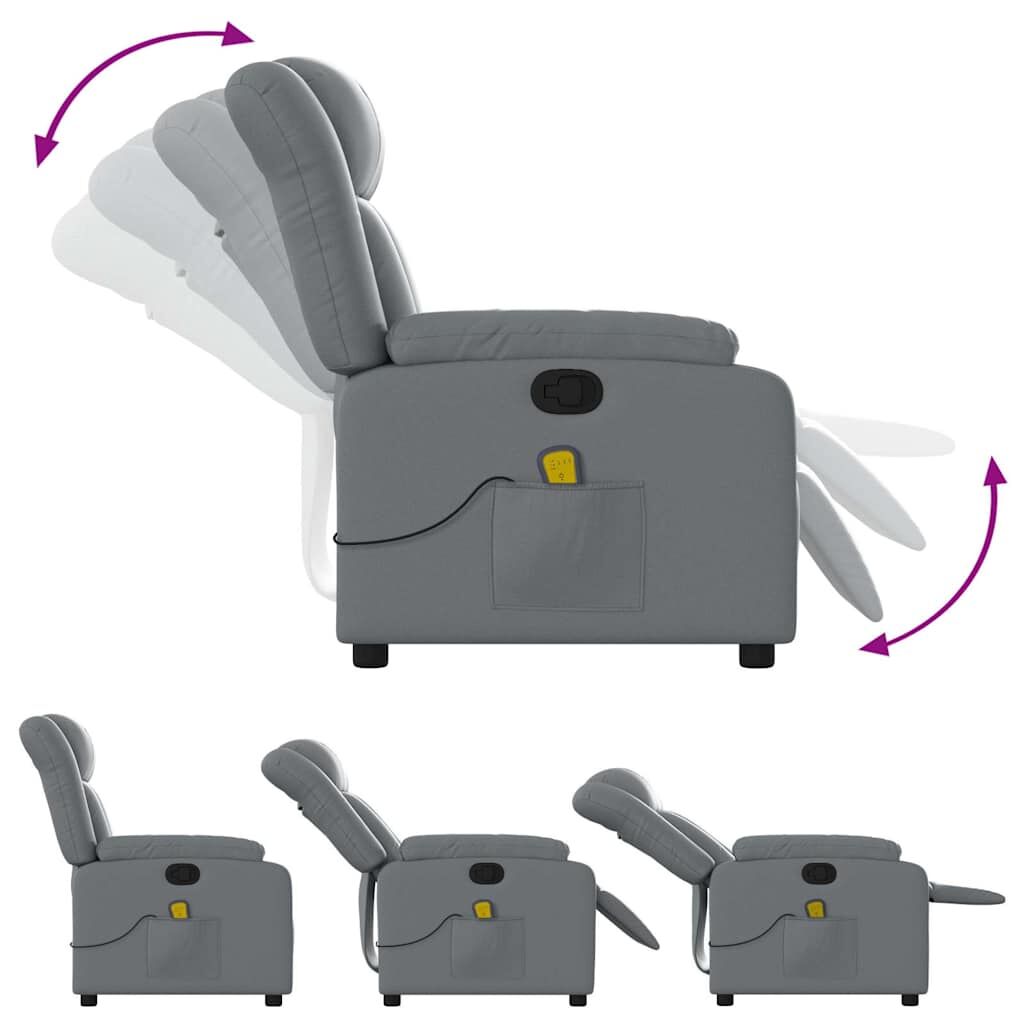 Massage Recliner Chair Grey Faux Leather Price