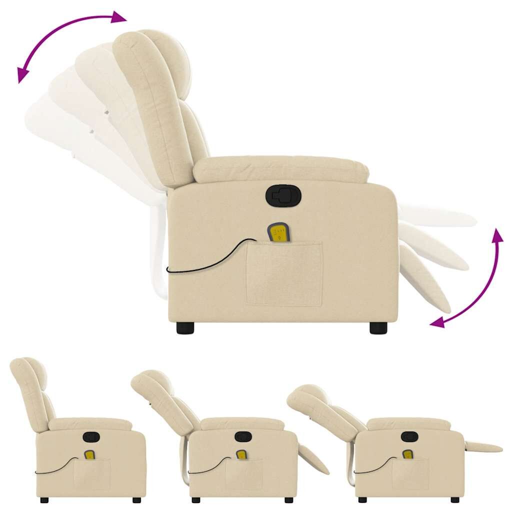 Massage Recliner Chair Cream Fabric Price