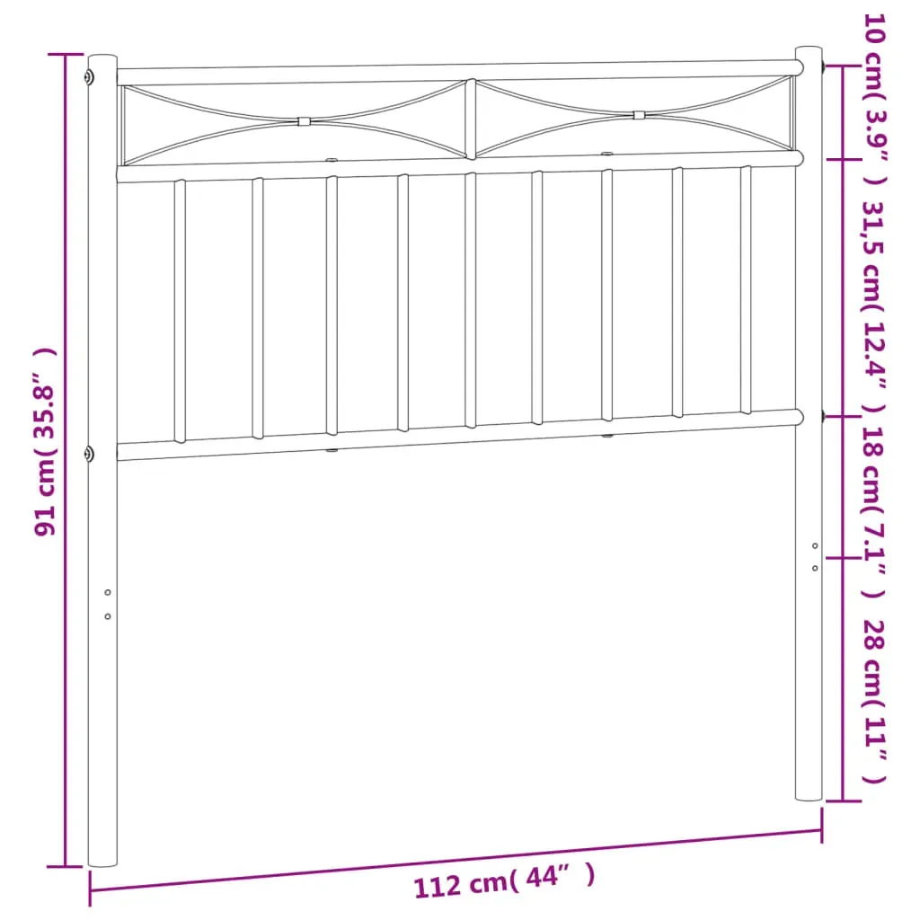 Metal Headboard White 107 cm King Single Price