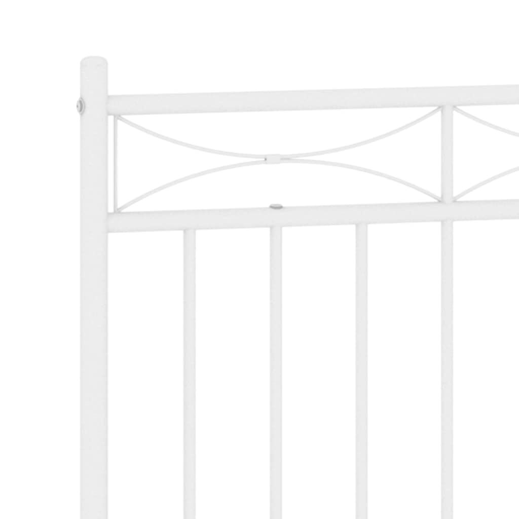 Metal Headboard White 137 cm Double Price