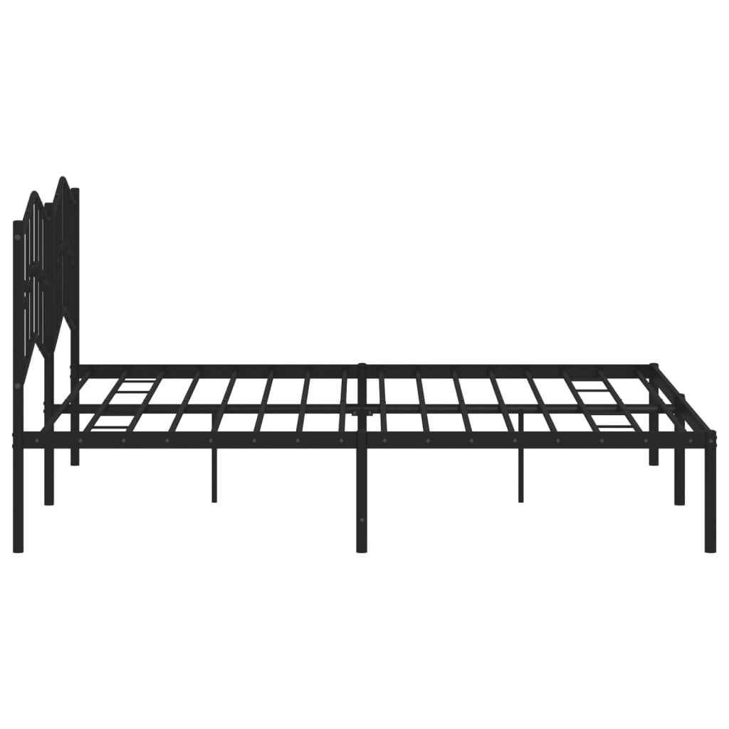 Metal Bed Frame without Mattress with Headboard Black 183x203 cm King Price