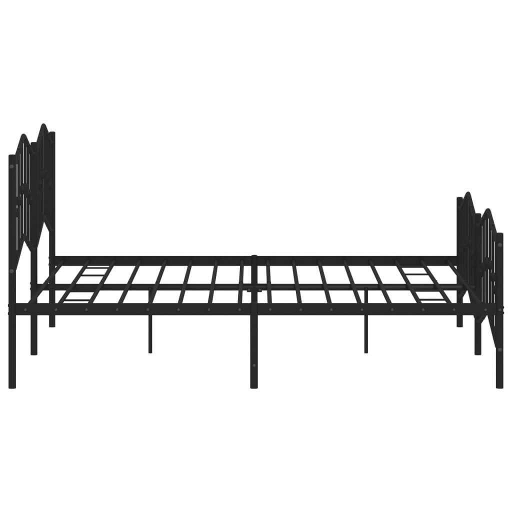 Metal Bed Frame without Mattress with Footboard Black 183x203 cm King Price
