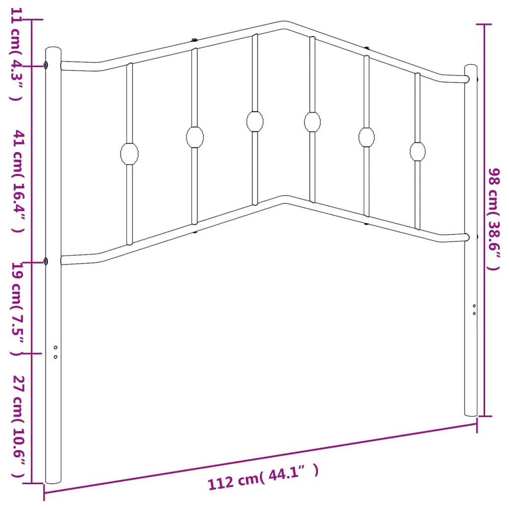 Metal Headboard Black 107 cm King Single Price