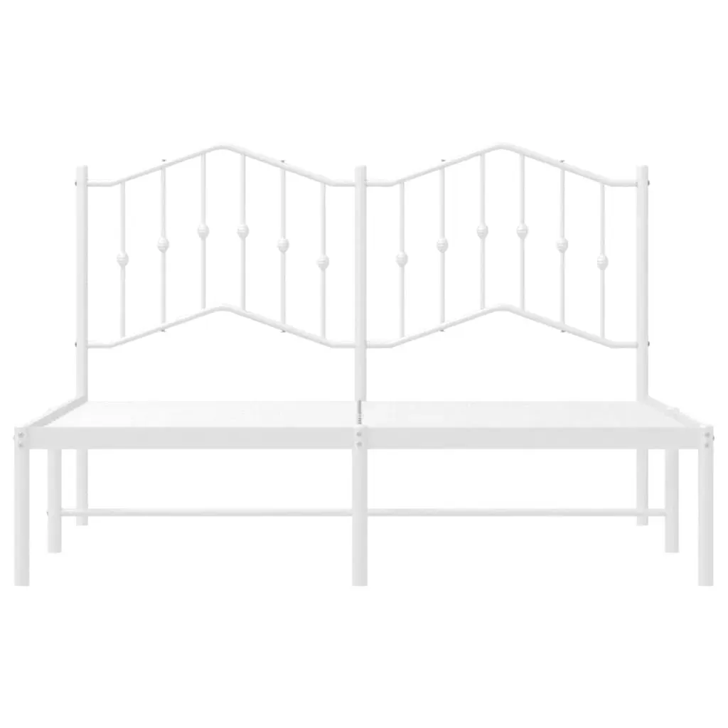 Metal Bed Frame without Mattress with Headboard White 150x200 cm Price
