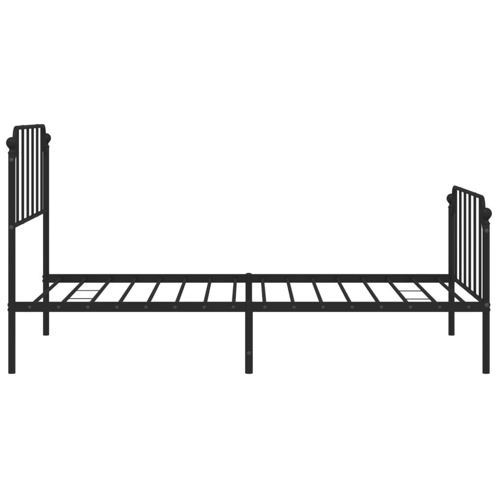 Metal Bed Frame without Mattress with Footboard Black 107x203 cm King Single Price