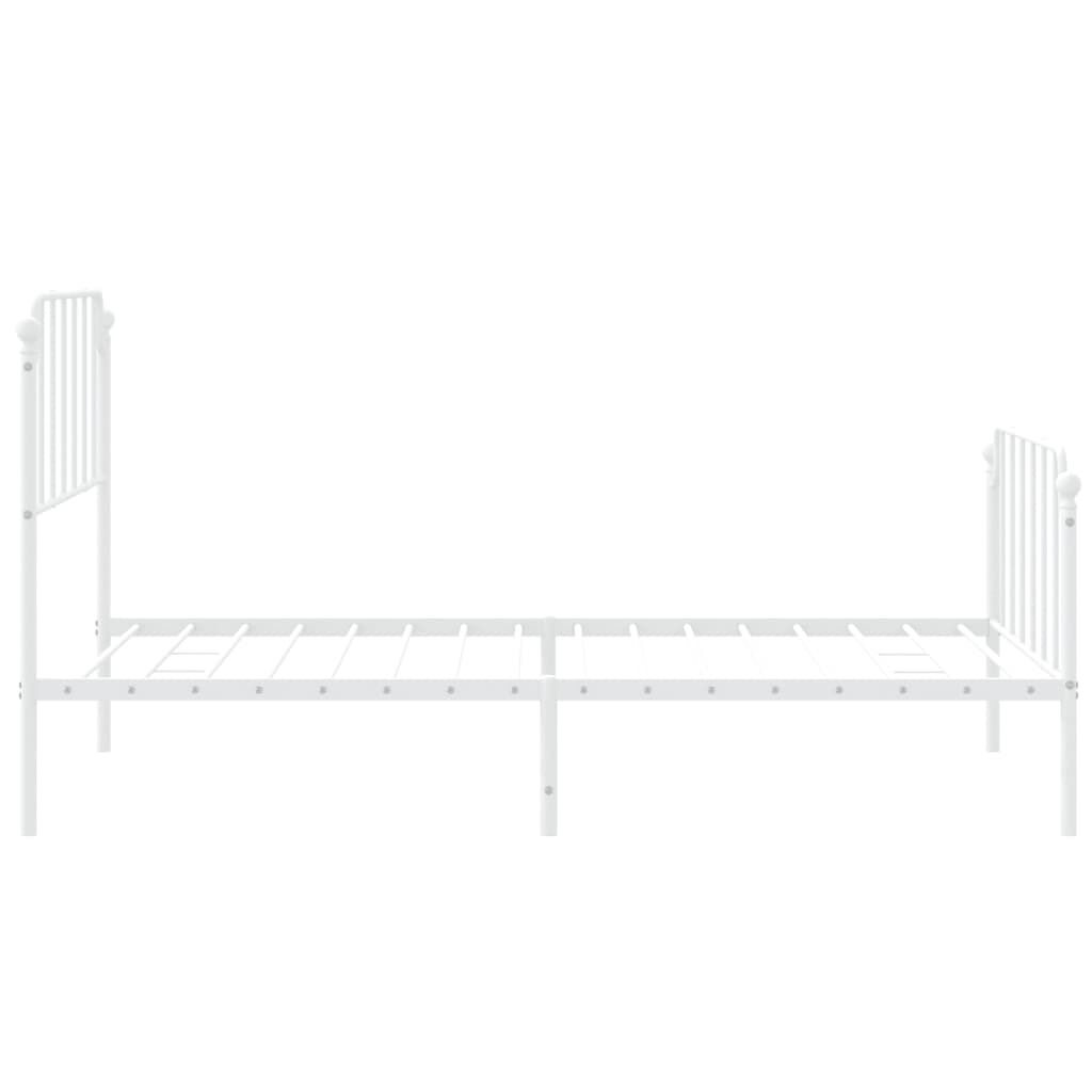 Metal Bed Frame without Mattress with Footboard White 107x203 cm King Single Price