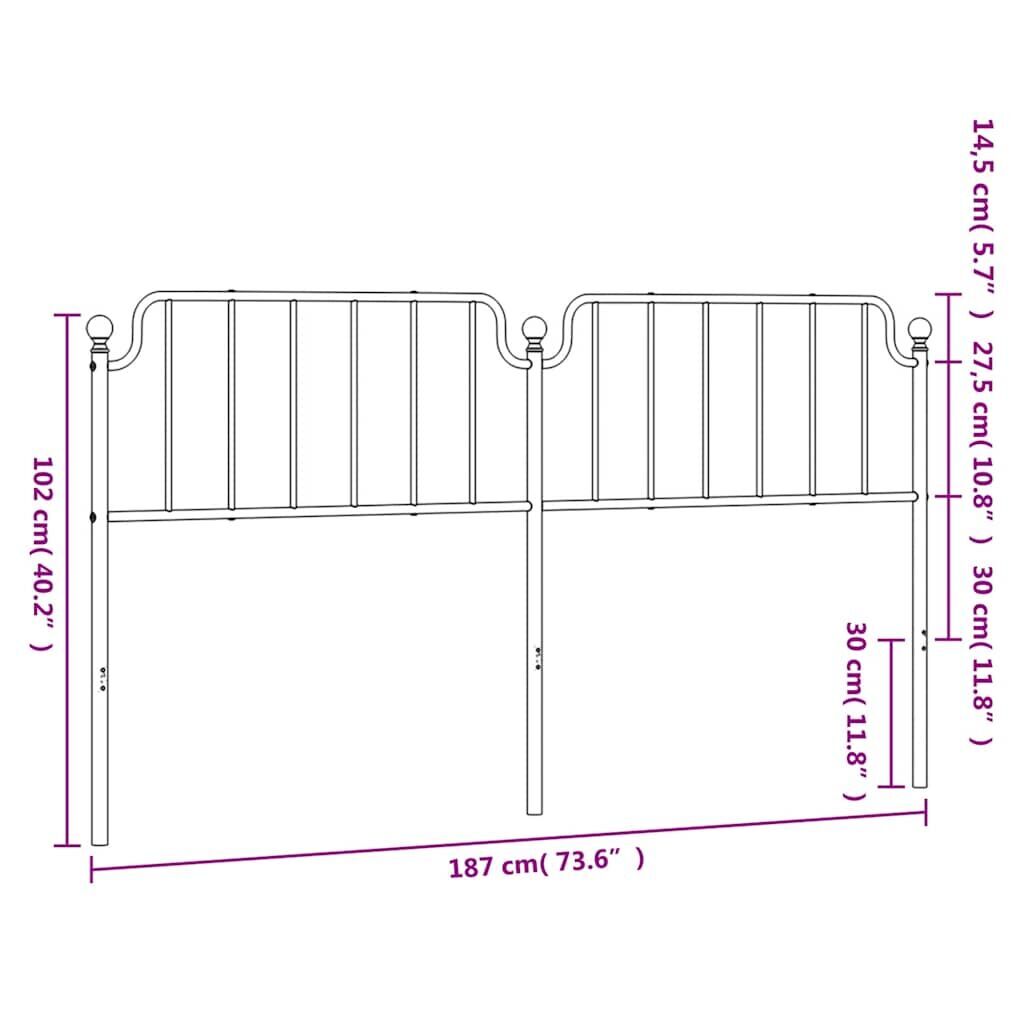 Metal Headboard White 183 cm King Price