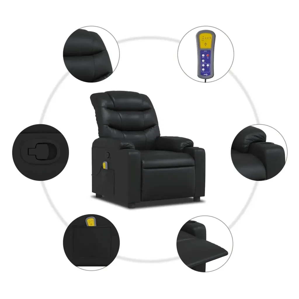 Massage Recliner Chair Black Faux Leather Price