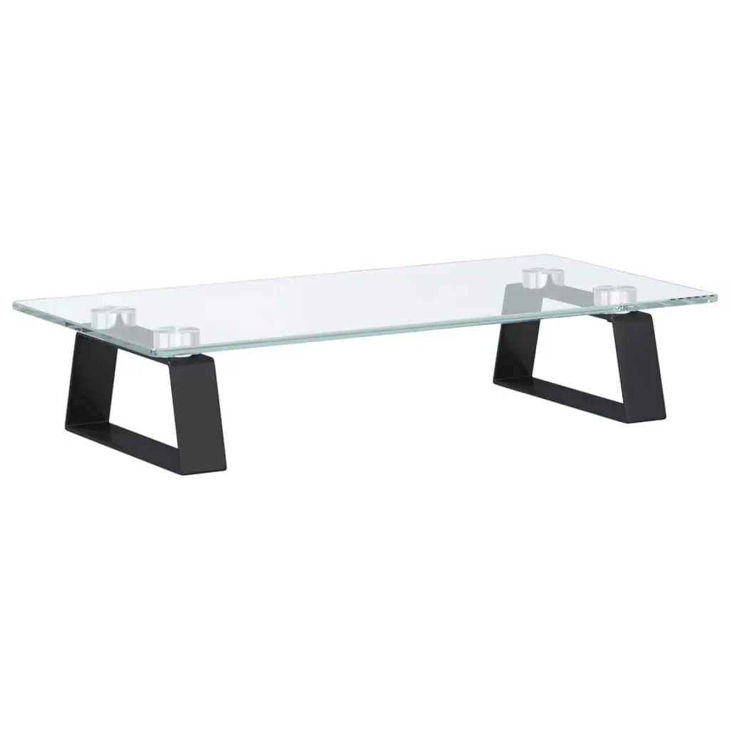 Monitor Stand Black 40x20x8 cm Tempered Glass and Metal Price