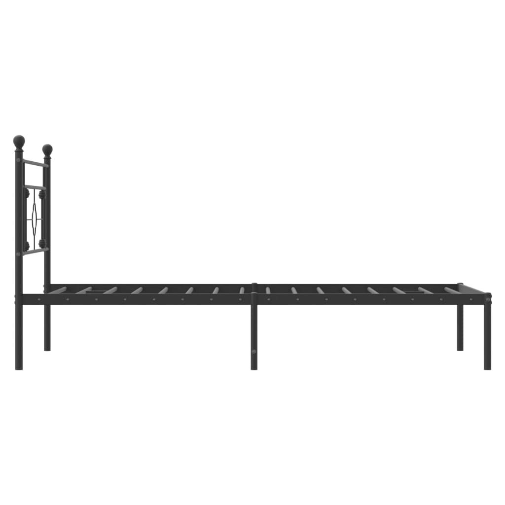 Metal Bed Frame without Mattress with Headboard Black 107x203 cm King Single Price