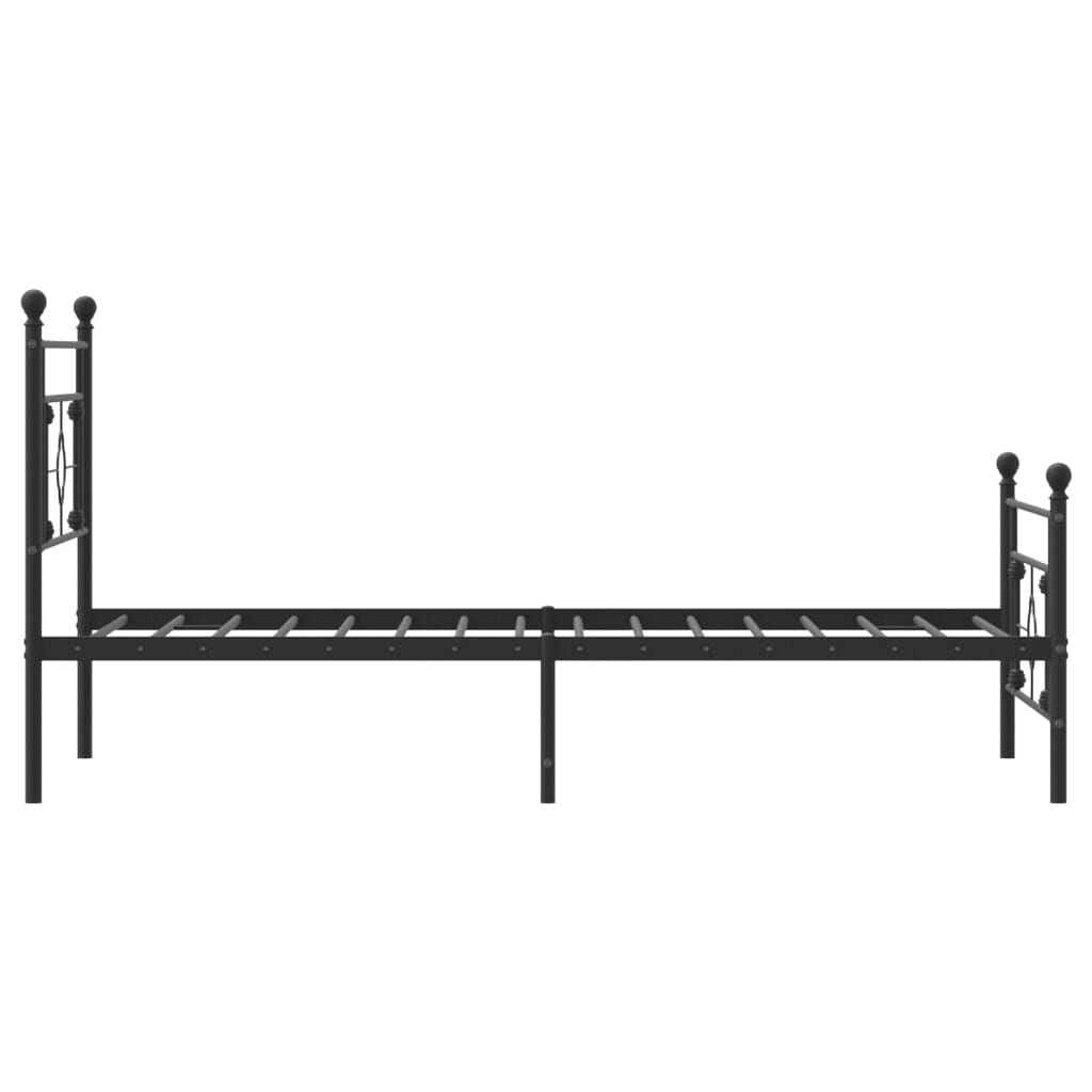 Metal Bed Frame without Mattress with Footboard Black 107x203 cm King Single Price