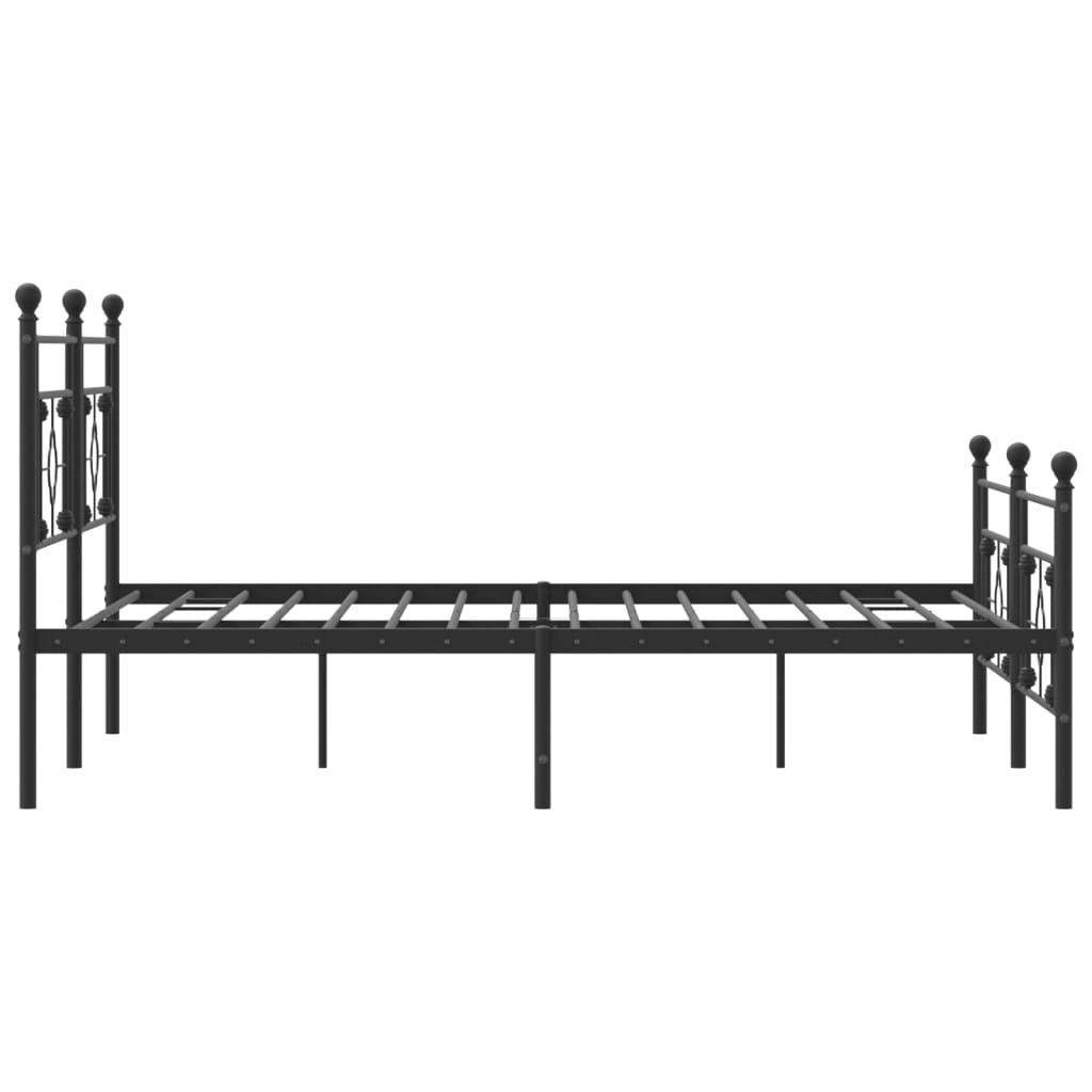 Metal Bed Frame without Mattress with Footboard Black 183x203 cm King Price