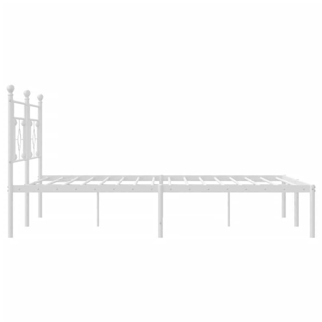 Metal Bed Frame without Mattress with Headboard White 183x203 cm King Price