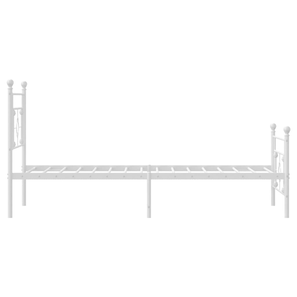 Metal Bed Frame without Mattress with Footboard White 107x203 cm King Single Price