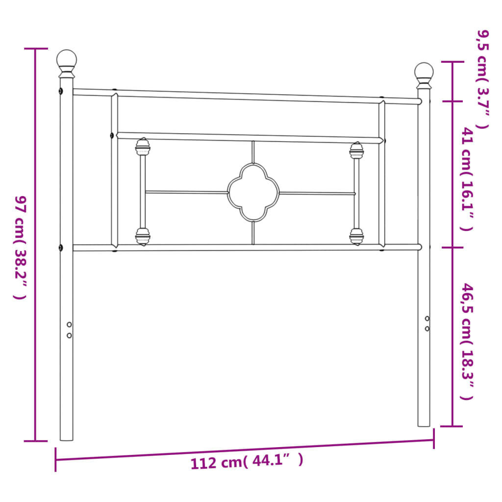 Metal Headboard White 107 cm King Single Price