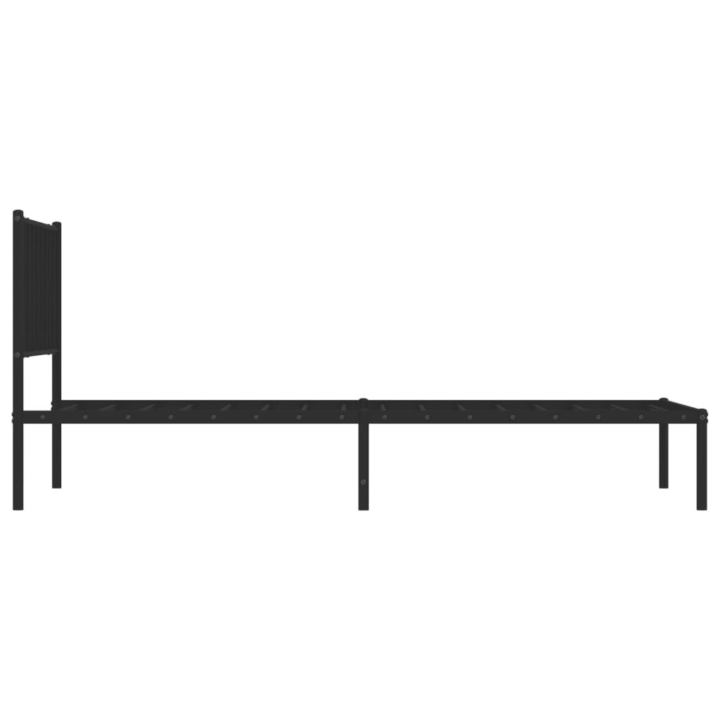 Metal Bed Frame without Mattress with Headboard Black 107x203 cm King Single Price