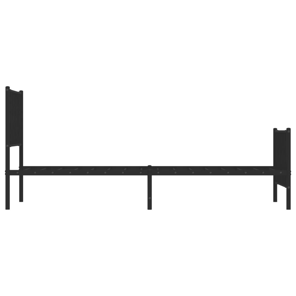 Metal Bed Frame without Mattress with Footboard Black 90x190 cm Price