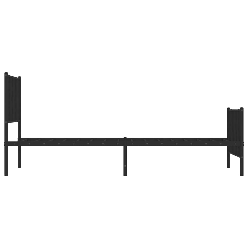 Metal Bed Frame without Mattress with Footboard Black 107x203 cm King Single Price