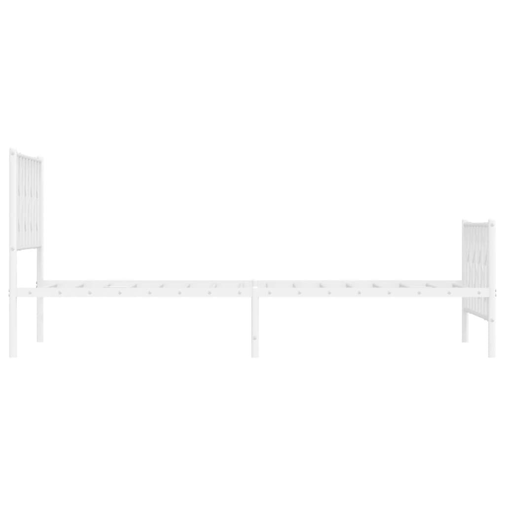 Metal Bed Frame without Mattress with Footboard White 107x203 cm King Single Price