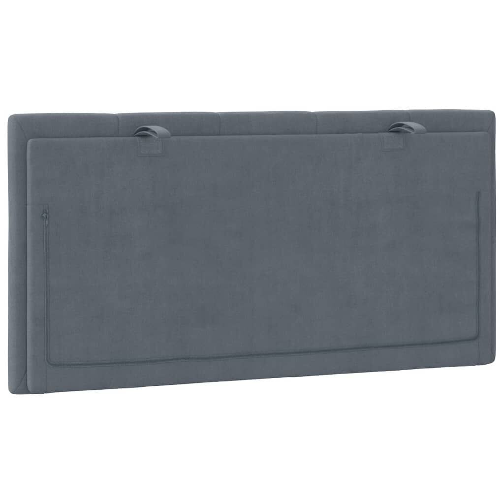 Headboard Cushion Dark Grey 107 cm Velvet Price