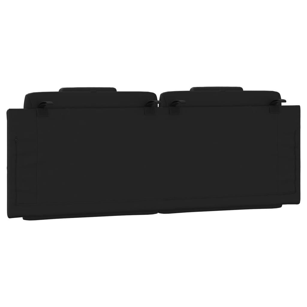 Headboard Cushion Black 137 cm Double Faux Leather Price