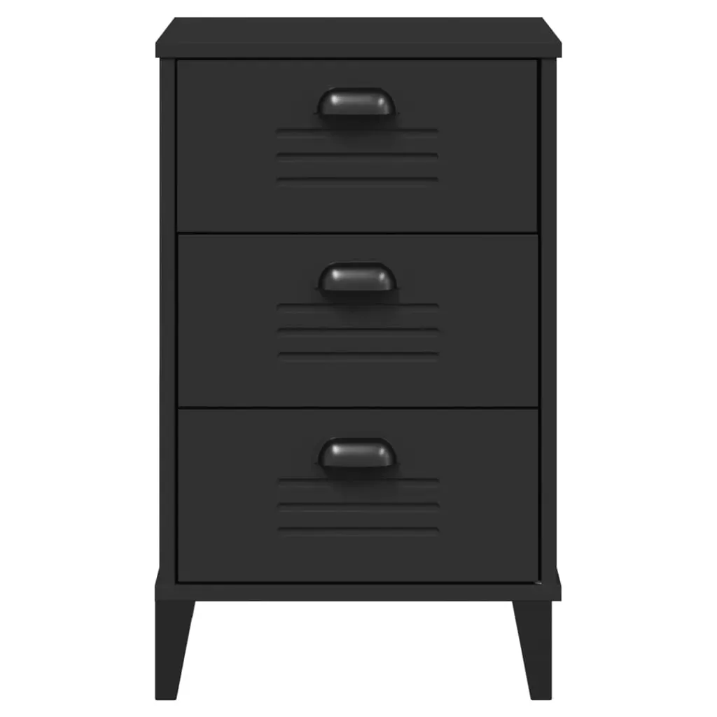 Bedside Cabinet VIKEN Black Engineered Wood Price