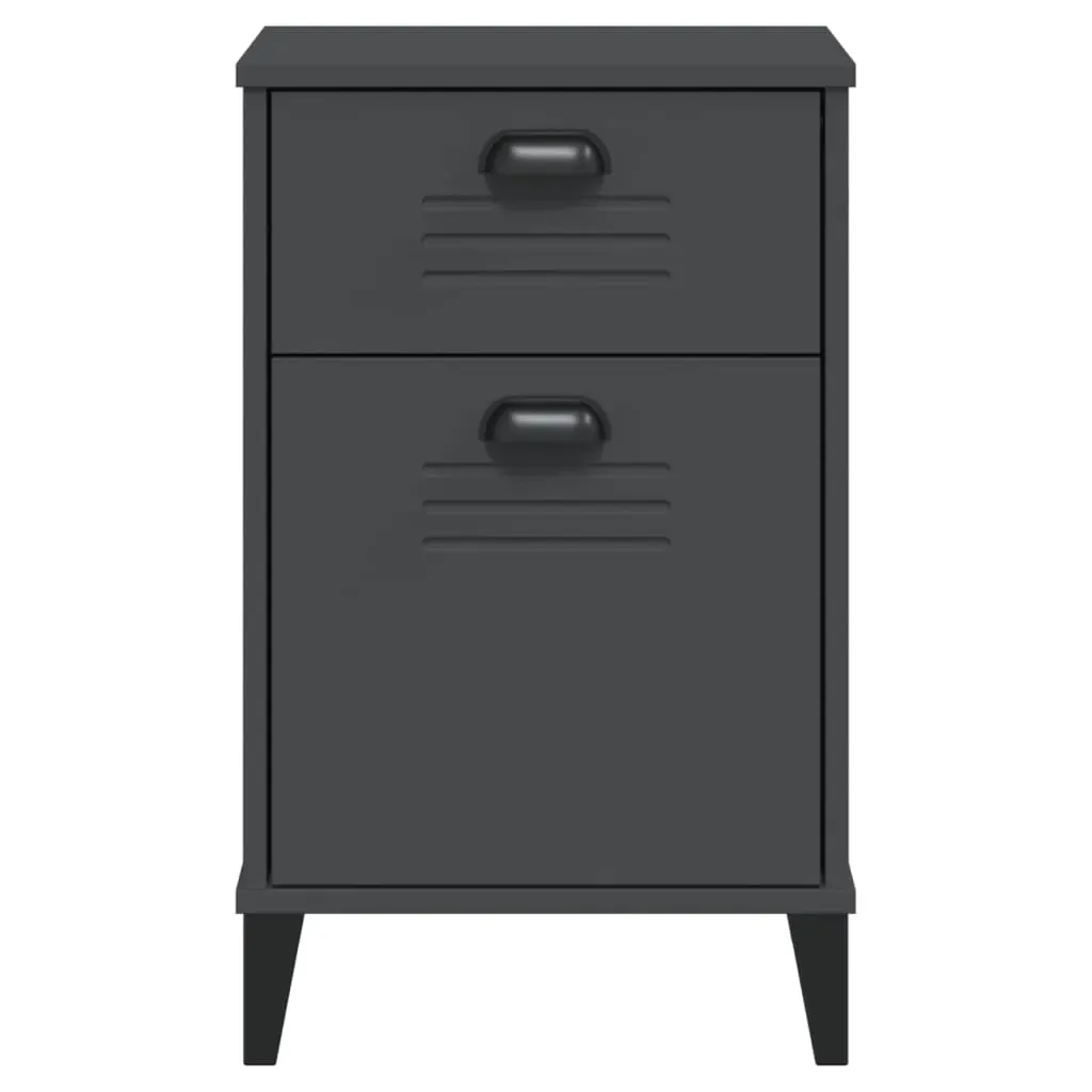 Bedside Cabinet VIKEN Anthracite Grey Engineered Wood Price