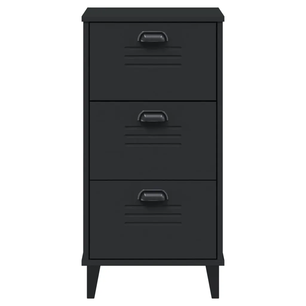 Bedside Cabinet VIKEN Black Engineered Wood Price