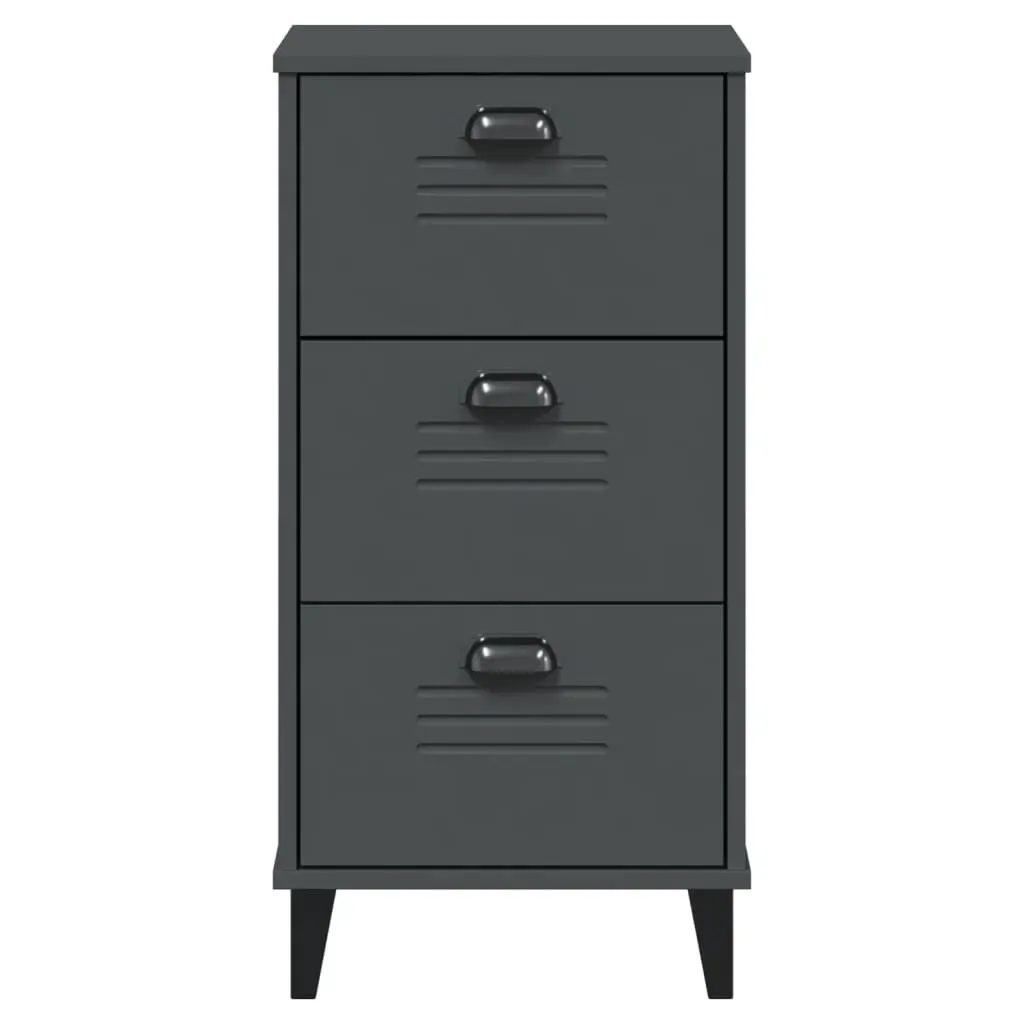Bedside Cabinet VIKEN Anthracite Grey Engineered Wood Price