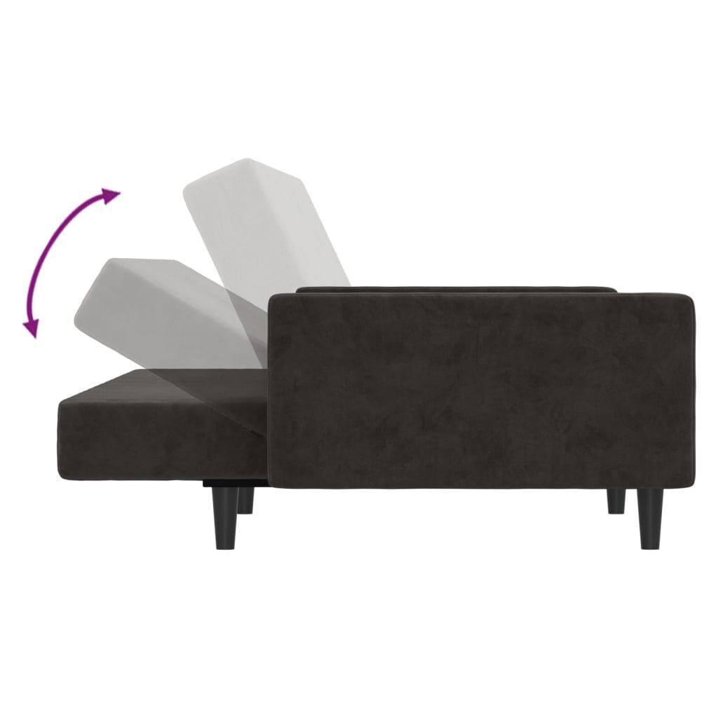 2-Seater Sofa Bed Dark Grey Velvet Price