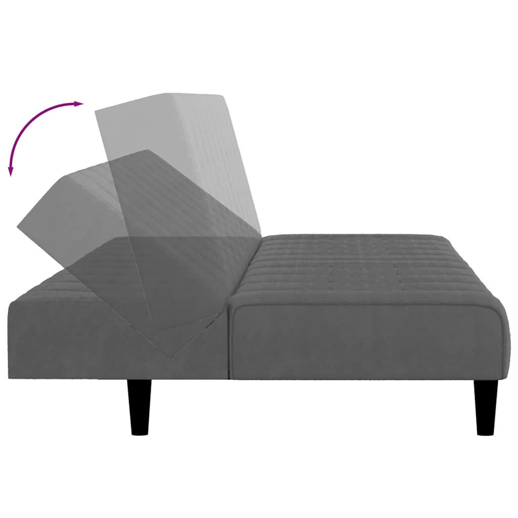 2-Seater Sofa Bed Dark Grey Velvet Price