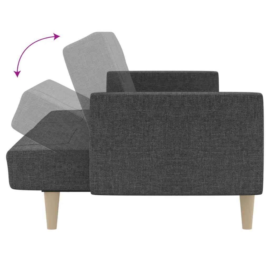 2-Seater Sofa Bed Dark Grey Fabric Price
