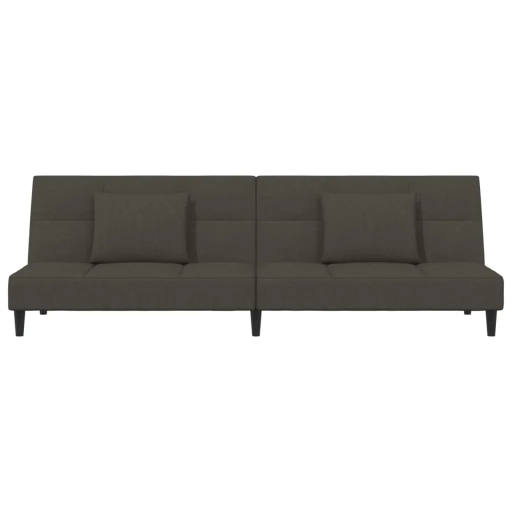 2-Seater Sofa Bed with Two Pillows Dark Grey Velvet Price