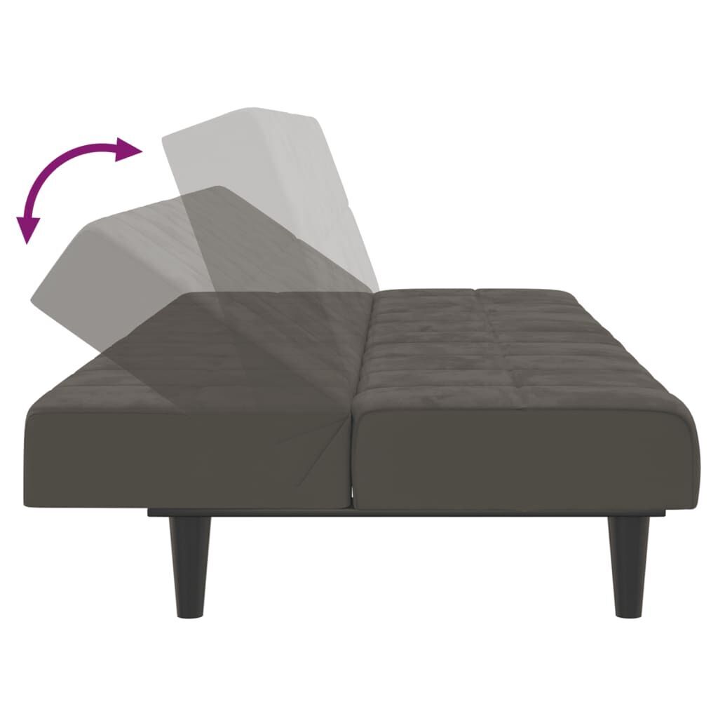 2-Seater Sofa Bed Dark Grey Velvet Price
