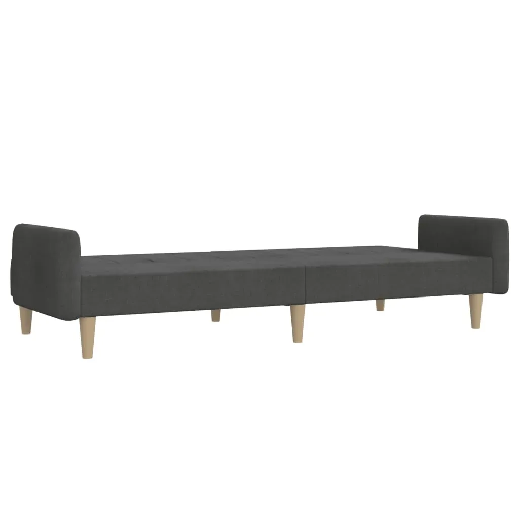 2-Seater Sofa Bed Dark Grey Fabric Price