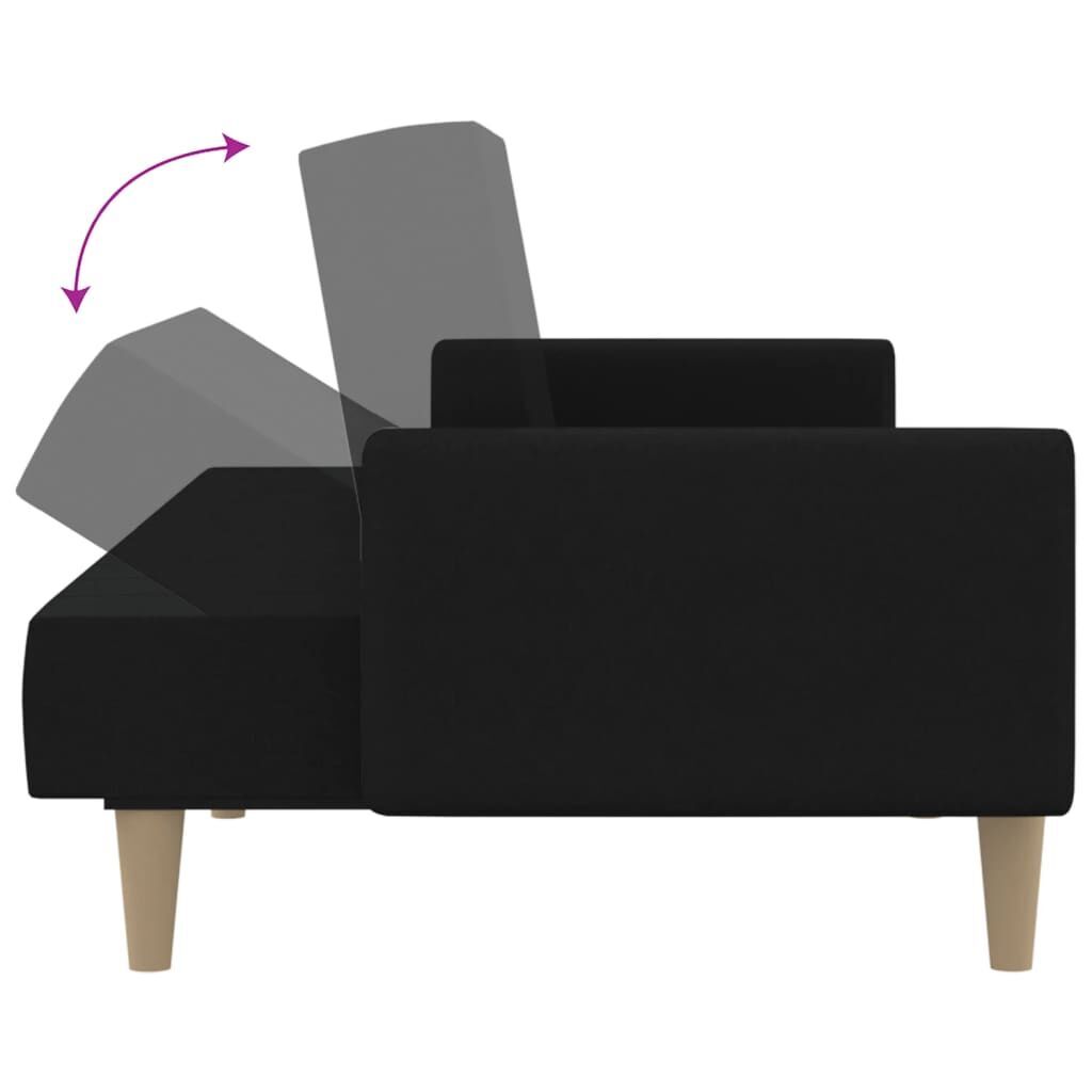 2-Seater Sofa Bed Black Fabric Price