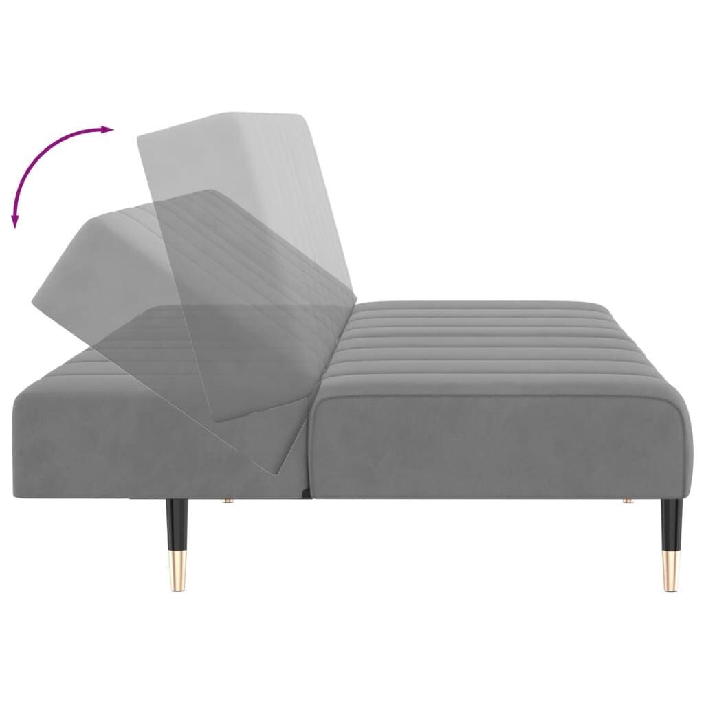 2-Seater Sofa Bed Light Grey Velvet Price
