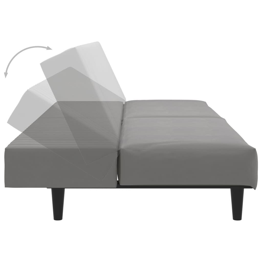 2-Seater Sofa Bed Light Grey Velvet Price