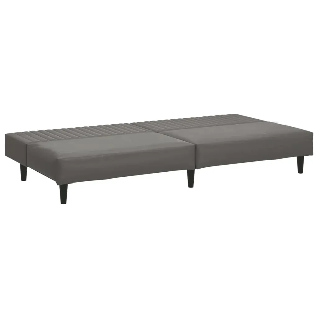 2-Seater Sofa Bed Grey Faux Leather Price