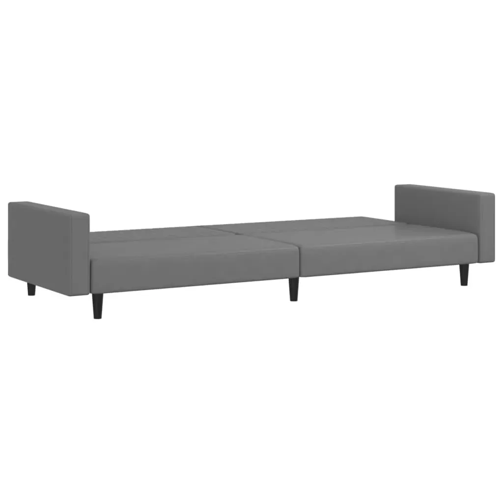 2-Seater Sofa Bed Grey Faux Leather Price